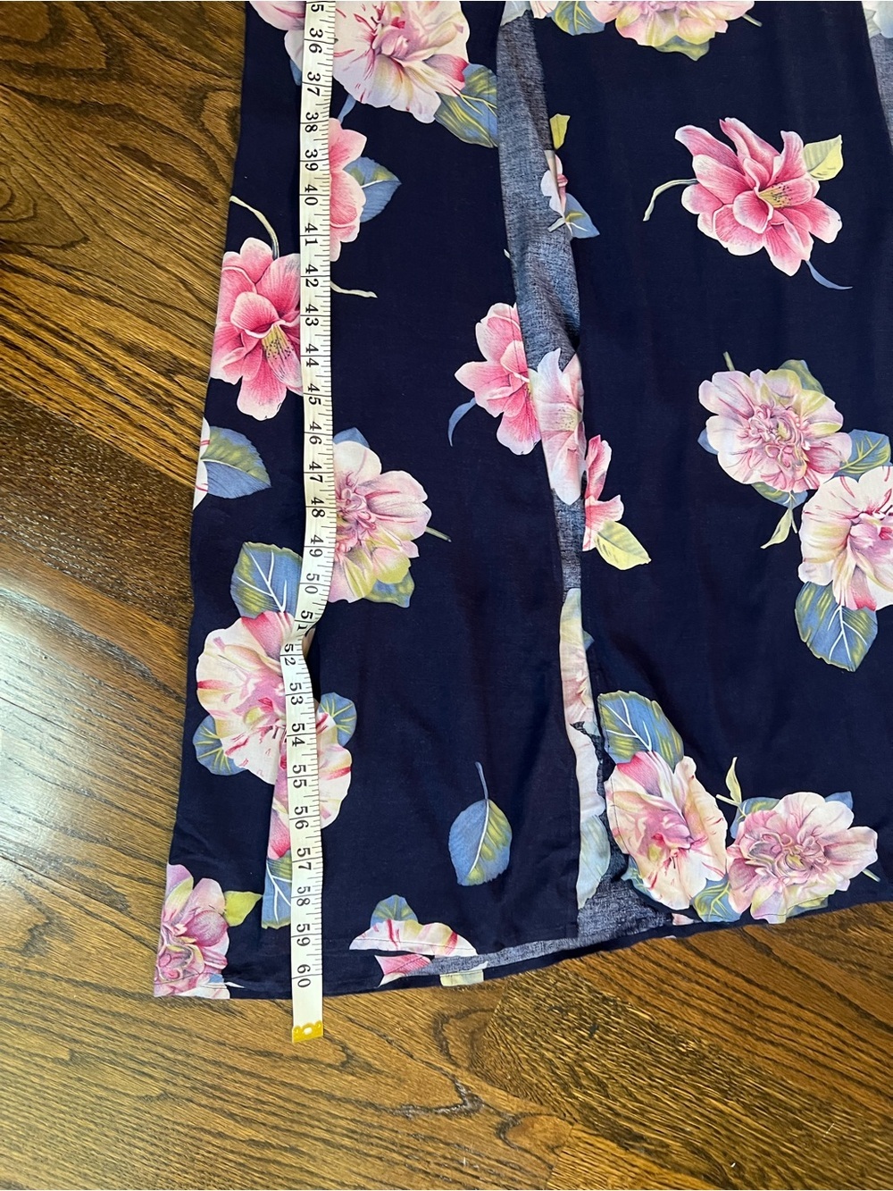 Reformation Navy Floral Tie-Front Maxi Dress with Pink Blooms - Picture 14 of 15